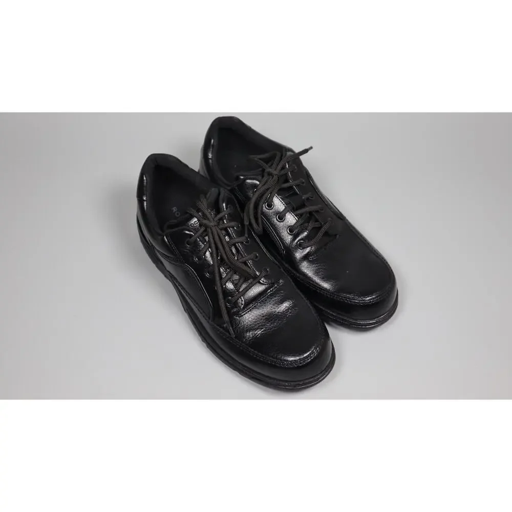 Rockport Men's Eureka Walking Leather Lightweight Shoes Black Size 10 Wide